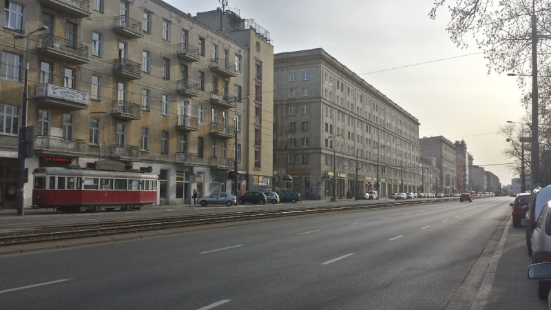 Warsaw Streets and Illegally Parked Tram