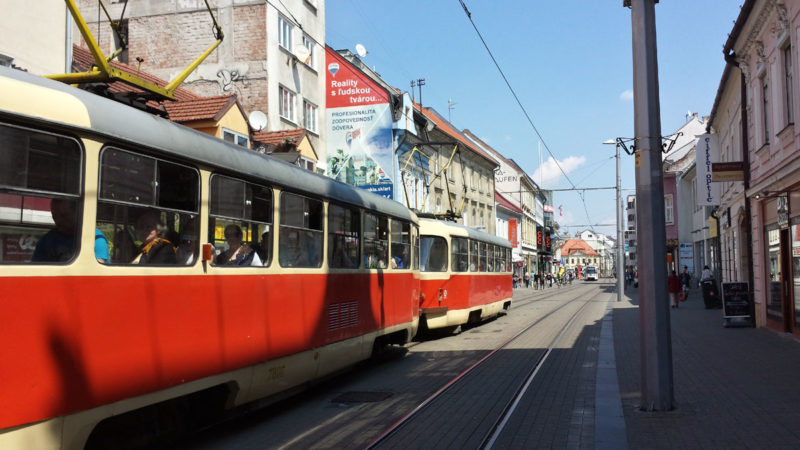 Red Trams in Bratislava, Slovakia